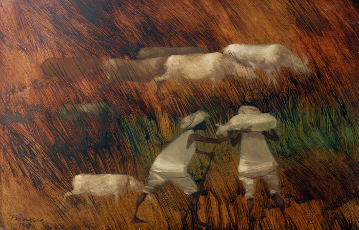 Pastores no campo de trigo    