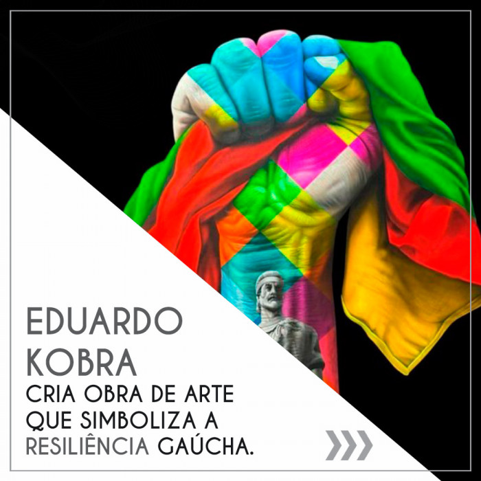Eduardo Kobra cria obra de arte que simboliza resiliência gaúcha