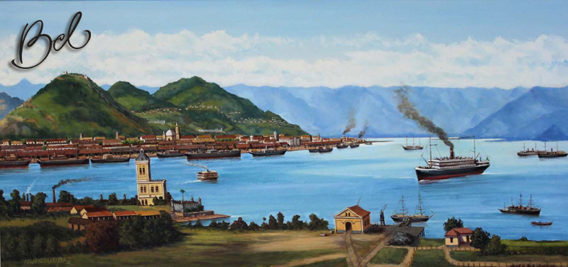 Porto de Santos visto de Ipanema em 1922